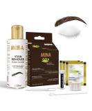 MinaiBrow Tint Kit Dark Brow - Natural Brow Tinting Powder & Stain Remover | Smudge Proof Easy Application for Perfect Brows - Buy Online on GoSupps.com