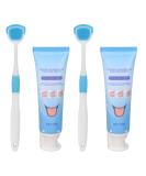 Tongue Cleaning Kit - Oral Care Gel & Brush for Breath Freshness | 2 Sets to Combat Oral Thrush & Remove Tongue Coating - Buy Online on GoSupps.com