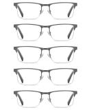 Buy Eyecedar 5-Pack Men's Blue Light Blocking Reading Glasses - Gunmetal Half Frame Anti-Eye Strain & Anti-Glare +3.00 Power - Buy Online on GoSupps.com