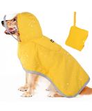 Slowton Waterproof Dog Raincoat - Transparent Double-Layer Jacket with Hood for All Sizes - Reflective Strip & Storage Bag - XXL Yellow - Buy Online on GoSupps.com
