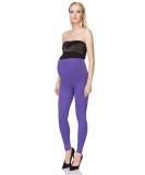 SOFTSAIL Maternity Leggings with Belly Support - High Waisted Cotton Trousers for Pregnancy in Violet - Buy Online on GoSupps.com