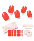 Nailog Nail Wraps - 20Pcs Semi Cured Nail Polish Stickers | Long-lasting Watermelon Red Nail Art Strips Kit for Women - Buy Online on GoSupps.com