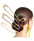 3 Pack U-Shaped French Hair Pins | Gold Hair Sticks for Women | Chignon Bun Hair Accessories - Buy Online on GoSupps.com