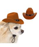 AWOCAN Pet Dog Cowboy Hat Cosplay Cap Puppy Pet Dog Cat Holiday Costume Pet Party Decoration - Buy Online on GoSupps.com