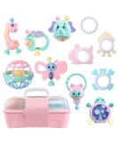 11-Pack Infant Teething Toys for Babies 3-12 Months | Silicone Puzzle Teether Set for Early Development | Baby Girl Giraffe Elephant Toy Set - Buy Online on GoSupps.com