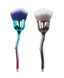 JERCLITY 2 Piece Rose Makeup Brushes Set - Large Face Powder & Blush Brush Kabuki Powder Brushes for Women & Girls (Blue White/Gray White - Buy Online on GoSupps.com
