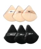 AOA Studio Velvet Puffs Makeup Sponge Set - 6 Velour Blenders for Loose Powder & Foundation - Beauty Tools (Black/Peach) - International Shipping Available - Buy Online on GoSupps.com