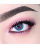 Buy Glamlens Adriatic Blue Colored Contact Lenses - Monthly Soft Hydrogel Lenses (2 Pieces) + Free Lens Container - Starch-Free & Natural Look - Buy Online on GoSupps.com