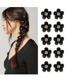 ATODEN Mini Flower Hair Clips - 10 Pack Rhinestone Tiny Claw Clips for Thin Hair - Cute Daisy Jaw Clips for Women, Girls, Kids & Teens - Black - Buy Online on GoSupps.com