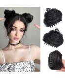 RPAEOY 2 Pieces Claw Clip Hair Bun - Mini Hair Parts Messy Bun & Scrunchy Synthetic Hair Donut for Women (Black) | International Shipping - Buy Online on GoSupps.com