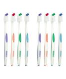 Falcon Toothbrush with Curved Filaments - Deep Reach Medium Bristles | Family Care Pack of 8 - 4 Colors Available - Buy Online on GoSupps.com