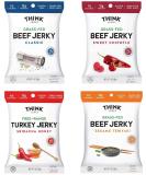Think Jerky Variety Pack - Chef Crafted 100% All-Natural Grass-Fed Beef and Free-Range Turkey - Healthy Protein Snack, Low Calories, Salt and Fat - 1oz (8 Pack) - Buy Online on GoSupps.com