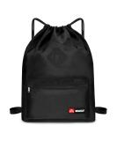 WANDF Drawstring Backpack with Shoe Pocket - Water-Resistant Gym Bag for Women, Girls, Men - Black - Buy Online on GoSupps.com