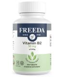 Freeda Vitamin B2 Riboflavin 50mg - Energy & Migraine Relief | Nervous System Support | Anti-Inflammatory | Kosher, Gluten-Free, Vegan | 100 Ct - Buy Online on GoSupps.com