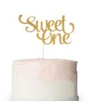 1st Birthday Gold Cake Topper - Glitter Sweet One Cake Topper for Photo Booth Props Single-Sided First Anniversary Party Shower Cake Smash Decorating (Gold) - Buy Online on GoSupps.com