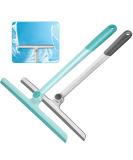 Silicone Handle Shower Squeegee 12 Inch - 2 Pack (Gray+Green) for Glass Doors, Bathroom, Mirrors, Windows, Cars, and Tile Walls - Buy Online on GoSupps.com