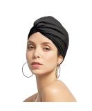 Swimming cap women turban bath cap ear protection bath hood slipproof swimming cap retro swimming cap girl swimming cap elastic swimming cap summer swimming cap for long short hair women black - Buy Online on GoSupps.com