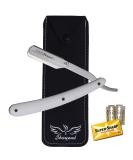 Top Quality Plastic Handle Straight Edge Barber Razor Kit - Includes 10 Double-Edge Blades | Ideal for Professional Shaving & Beard Grooming - Buy Online on GoSupps.com