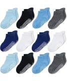 CozyWay Non-Slip Toddler Socks with Grippers | 12 Pairs, Boys 3-5 Years, Ankle Style - Buy Online on GoSupps.com