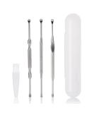 3PCS Geengle Ear Pick Earwax Removal Kit - Premium Stainless Steel with Storage Box and Cleaning Brush - 5 Piece Set - Buy Online on GoSupps.com