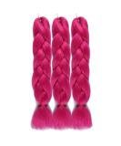 WOME Jumbo Braiding Hair Extension 3pcs/Lot Braiding Hair 100g/pc Pure Color Synthetic Crochet Braids Hair(24Inch,Rosy) 24 Inch (Pack of 3) 13 Rosy - Buy Online on GoSupps.com