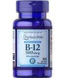 Puritan's Pride Vitamin B-12 500 mcg Sublingual Microlozenges - 100 Count - Buy Online on GoSupps.com
