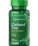 Puritan's Pride Zinc 50mg - 100 Caplets | Immune Support and Wellness - Buy Online on GoSupps.com