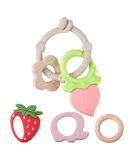 Tyry.hu Baby Silicone Bite Ring Bracelet & Cooling Teething Toys - BPA-Free Fruit Teether Set (6 Pieces) for Newborns - Buy Online on GoSupps.com
