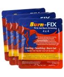 Burn-FIX 4 x 4 First Aid Burn Gel Dressing - Immediate Pain Relief Cream for Burns - Hydrogel for 1st & 2nd Degree Burns - 4 Pack 1.4 Ounce - Ideal for Home, Work & Fire - Buy Online on GoSupps.com