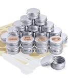 24 Pack Aluminum Empty Jars with 70 Stickers - 5ml Travel Cream Boxes for Lip Balm Lotion Cosmetics Mini Candles & Nail Art - Screw Cover (Silver) - Buy Online on GoSupps.com