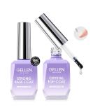 Gellen Gel Base and Top Coat - 18ml Crystal Top Coat Nail Polish Anti-Scratch No Sanding Soak Off UV Light Cured Super Glossy Gel Polish for Salon Use - International Shipping Available - Buy Online on GoSupps.com