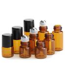 Buy Jawseu 25 Pack 2ml Refillable Brown Glass Roll-On Bottles | Essential Oil & Cosmetic Drip Containers for Travel - Buy Online on GoSupps.com