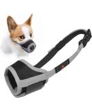 Adjustable Dog Muzzle - Velcro Fastener Breathable Mesh Safe for Barking & Chewing - XL Gray - Buy Online on GoSupps.com