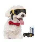 Lewondr UV Safety Sunglasses for Dogs | Windproof Waterproof & Adjustable Glasses for Small Dogs - Black & Gold - Buy Online on GoSupps.com