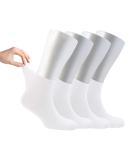 Cozyfeel Women's Loose Diabetic Ankle Socks - 4 Pairs Bamboo Neuropathy Socks (White) - Buy Online on GoSupps.com