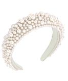 Wecoe 1pc Pearl Headband White Headband Women Girls Fashion Bridal Headband Headpieces For Wedding Cute Thick Beaded Padded Headband Fancy Puffy Headband Hair Accessories For Women Girls Gift For Her - Buy Online on GoSupps.com