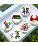 24 x Pre-Cut Super Mario 2 Edible Stand up Wafer Paper Cupcake Toppers Cake Decorations Birthday Party - Buy Online on GoSupps.com