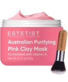 Buy ESTETIST Purifying Pink Face Mask - Australian Pink Clay Blackhead Remover & Pore Cleanser for Even Skin Tone & Acne Treatment | Natural Detox & Exfoliating - Buy Online on GoSupps.com