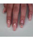 Rosa Heart False Nails | 24pcs Glossy Medium Coffin Press On Nails for Women & Girls - Perfect for Parties & Salons - Buy Online on GoSupps.com