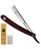 Krisp Beauty Classic Straight Edge Barber Razor - Professional Shavette for Close Shaving | Salon Quality Men's Beard Grooming with 10 Blades - Buy Online on GoSupps.com