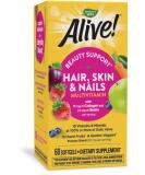 Nature's Way Alive! Hair Skin & Nails Multi-Vitamin Softgels - Strawberry 60 ct - Boost Beauty & Wellness - Buy Online on GoSupps.com