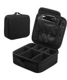 Buy Stylish Black Makeup Bag for Women - Travel Cosmetic Bag with Compartments | International Shipping Available - Buy Online on GoSupps.com