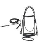 Shop Start Simple Bridle for Horses - English Leather Bridle with Reins 19mm Straps for Shetland Pony Thoroughbred & Warmblood - Full Black - Buy Online on GoSupps.com