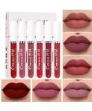 6Pcs Dark Red Matte Liquid Lipstick Set | Long Lasting, Waterproof Lip Stain | Gift Set for Women | Matte Makeup Collection - Buy Online on GoSupps.com