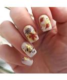 24Pcs Fall Press on Nails - Short Maple Leaf & Letter Designs | Glossy Medium Square Fake Nails for Women & Girls | Perfect for Thanksgiving Decorations - Buy Online on GoSupps.com