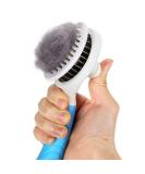 Cat Grooming Brush, Self Cleaning Slicker Brushes for Dogs Cats Pet Grooming Brush Tool Gently Removes Loose Undercoat, Mats Tangled Hair Slicker Brush for Pet Massage-Self Cleaning (Blue) - Buy Online on GoSupps.com