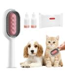 4-in-1 Pet Hair Cleaning Brush - Self-Cleaning Cat Comb with Water Tank & Wipes - Short Pink - Buy Online on GoSupps.com