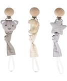 Meiso 3-Piece Baby Pacifier Chain Set - Organic Cotton & Wood Nickel-Free Clips for Boys & Girls - International Shipping - Buy Online on GoSupps.com