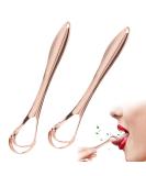 Stainless Steel Tongue Scrapers - 2 Pack Metal Cleaners for Fresh Breath | Rose Gold Tongue Cleaner for Adults & Kids - Buy Online on GoSupps.com