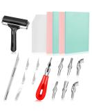 Hakkin 26Pcs Rubber Stamp Making Kit with Linoleum Cutter, Carving Block, and Brayer Roller - Block Printing Starter Tool Kit for DIY Crafts - Buy Online on GoSupps.com